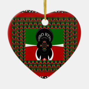 Jambo Kenya Art Skriv ut Julgransprydnad Keramik