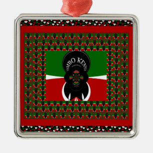Jambo Kenya Art Skriv ut Julgransprydnad Metall