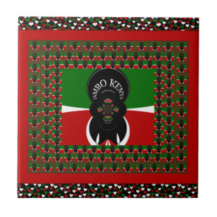Jambo Kenya Art Skriv ut Kakelplatta