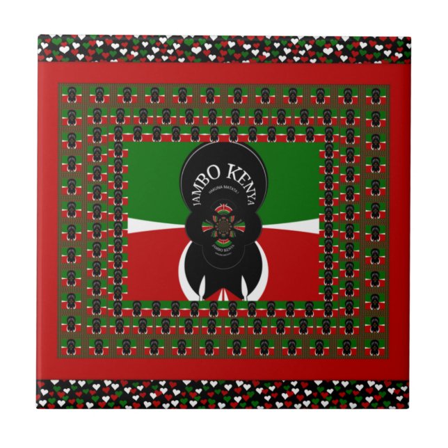 Jambo Kenya Art Skriv ut Kakelplatta (Framsidan)