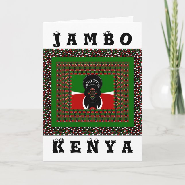 Jambo Kenya Art Skriv ut Kort (Framsida)