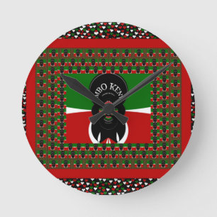 Jambo Kenya Art Skriv ut Rund Klocka