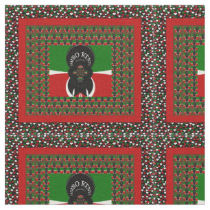 Jambo Kenya Black Red Grönt Flagga Färg Tyg