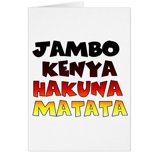 Jambo Kenya Hakuna Matata Hälsningskort (Framsidan)