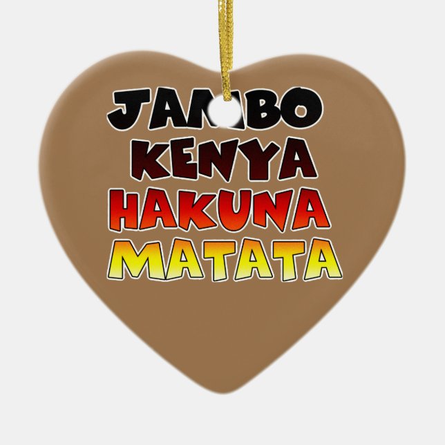 Jambo Kenya Hakuna Matata Julgransprydnad Keramik (Framsidan)