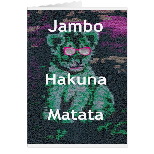 Jambo lejonare unge hakuna matata hälsningskort (Framsidan)
