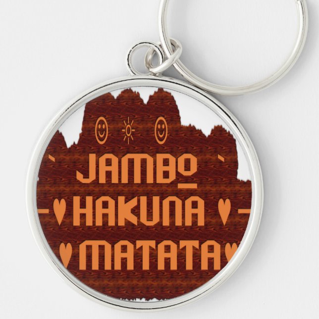 jambo MATATa.png Rund Silverfärgad Nyckelring (Framsidan)