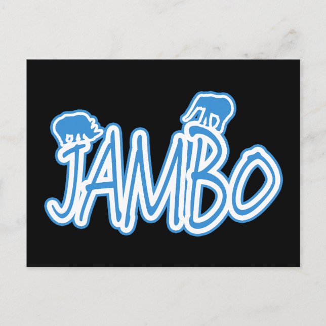 Jambo swahili Hej blue Vykort (Framsida)