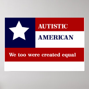 Jämbördig Autistic amerikanaffisch Poster