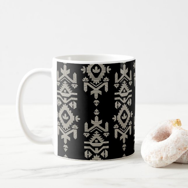 Jamdani Print Folk Pattern Kaffemugg (Med munk)