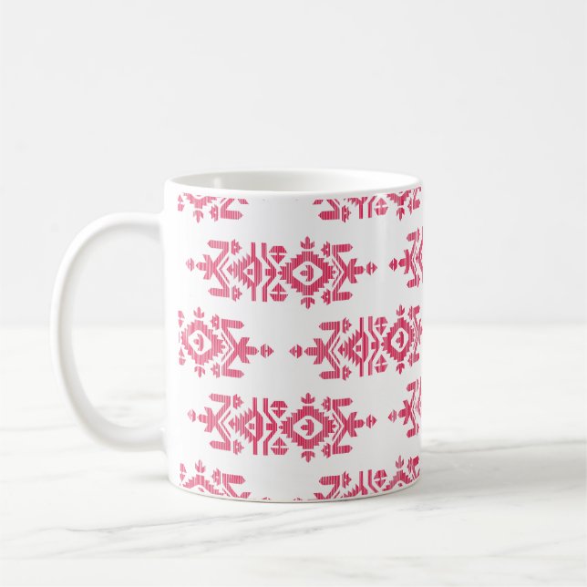 Jamdani Print Folk Pattern Kaffemugg (Vänster)