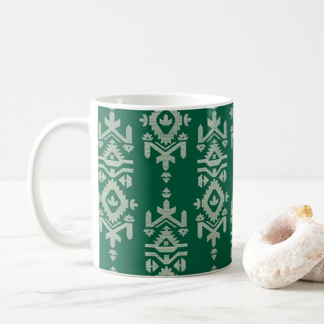 Jamdani Print Folk Pattern Kaffemugg (Med munk)