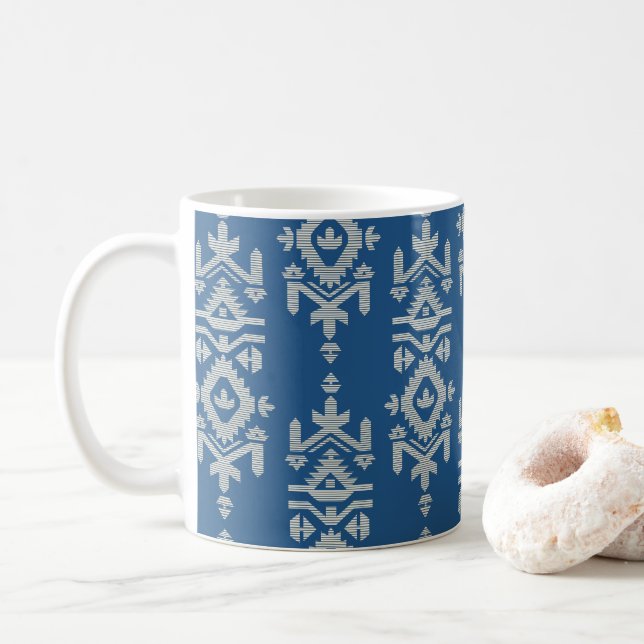 Jamdani tryck folk mönster kaffemugg (Med munk)