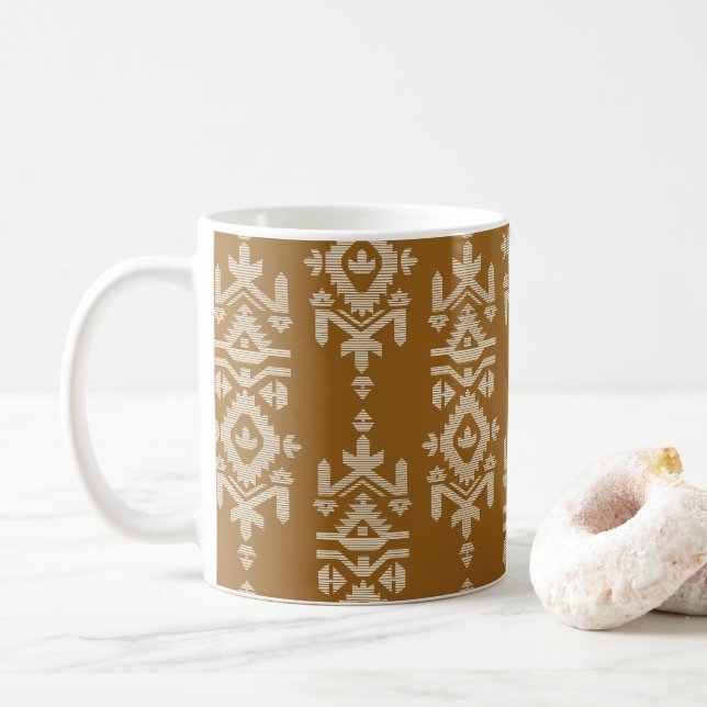 Jamdani tryck folk mönster kaffemugg (Med munk)