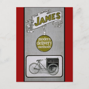 James 1913 Delivery Bicycle Advertisment Vykort