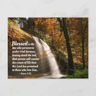 James 1:12 Blsed är den som framhärdar Bible Vykort