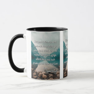 James 1:12 KJV Bible Verse Two-Tone Mugg