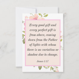 James 1:17 Bible Verse Om Blating Blommigt Card Inbjudningar