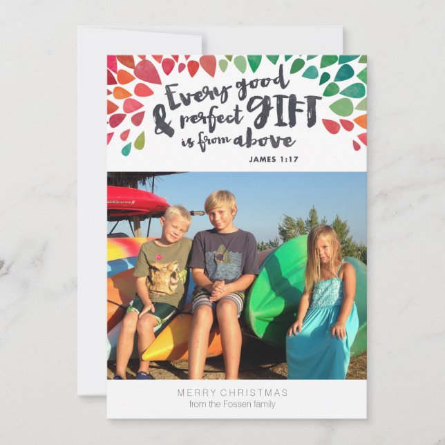 James 1:17-Religiösans fotopatkort Julkort (Framsida)