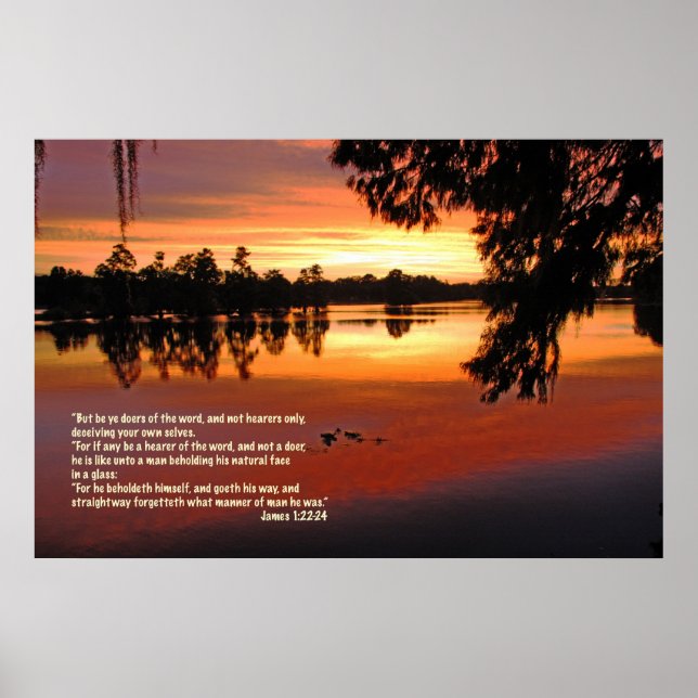 James 1:22-24 Scripture Print Poster (Framsidan)
