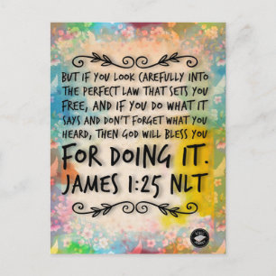 James 1:25 Bibelvers Minneskort - Vykort