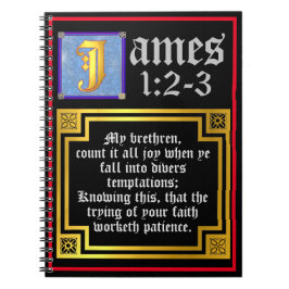 James 1:2 1:3 Upplyst KJV-biblisk citat Anteckningsbok