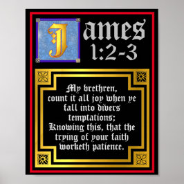 James 1:2 1:3 Upplyst ny testamentsoffert Poster