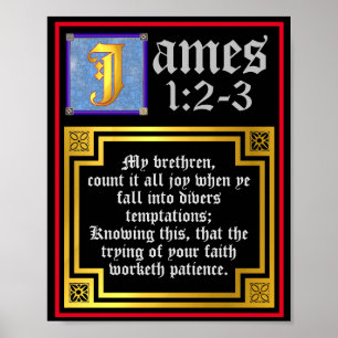 James 1:2 1:3 Upplyst ny testamentsoffert Poster