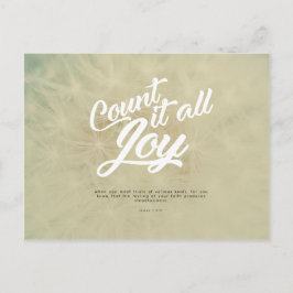 James 1:2-3 - Räkna det med glädje Vykort