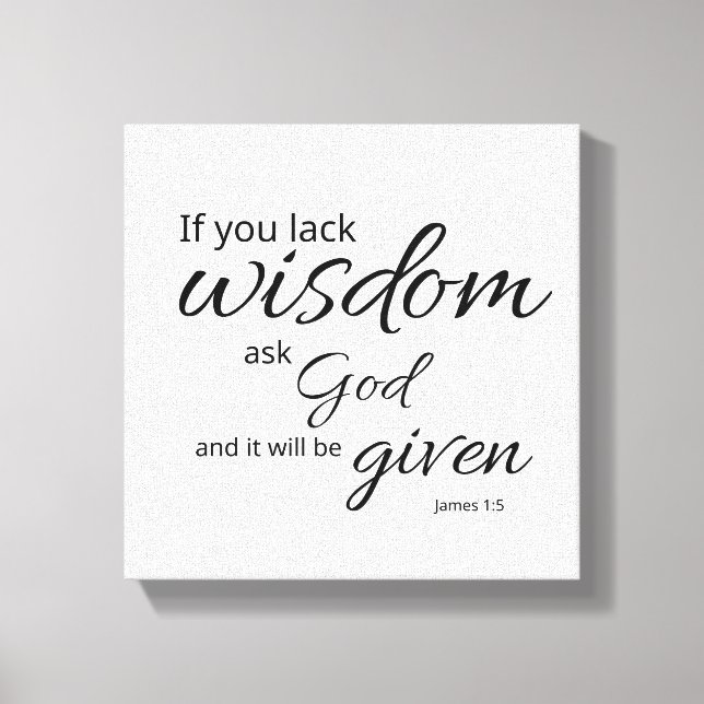 James 1:5 Canvas Text Konst | Guds Vishet (Framsida)