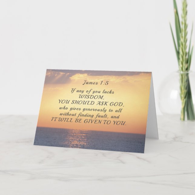 James 1:5 Om du saknar Wisdom Bible Verse Kort (Framsida)