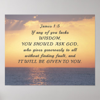 James 1:5 Om du saknar Wisdom Bible Verse Poster