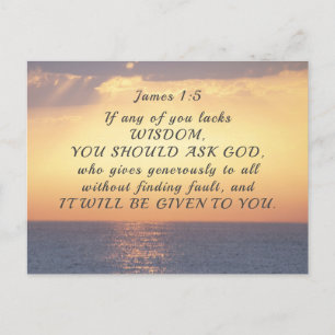 James 1:5 Om du saknar Wisdom Bible Verse Vykort