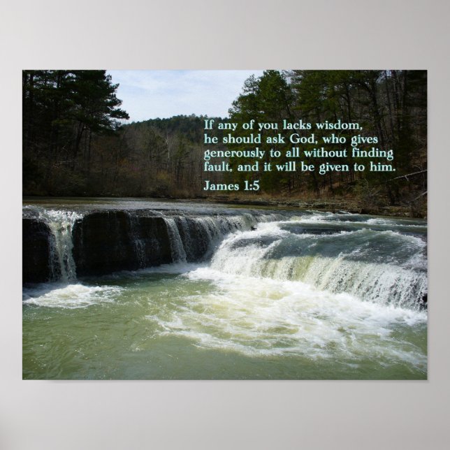 James 1:5 Waterfall Poster (Framsidan)