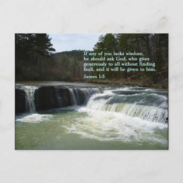 James 1:5 Waterfall Vykort (Framsida)