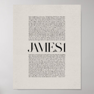James 1 - Faith and Endurance Bible Verse Wall Art Poster