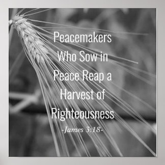 James 3:18 Bible Verse Harvest of Righeeness Poster