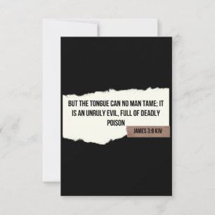 James 3:8 KJV Bible Verse Flat Greeting Card Kort
