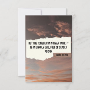 James 3:8 KJV Bible Verse Pic Flat Greeting Card Kort