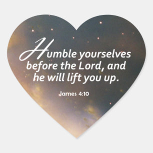 James 4:10 hjärtformat klistermärke