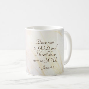 James 4:8 Rita nära Gud Bible Verse Kaffemugg