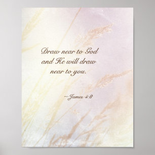 James 4:8 Rita nära Gud Bible Verse Poster