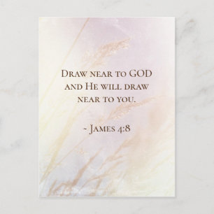 James 4:8 Rita nära Gud Bible Verse Vykort
