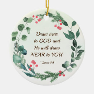 James 4:8 Rita nära Guds julfrand Julgransprydnad Keramik