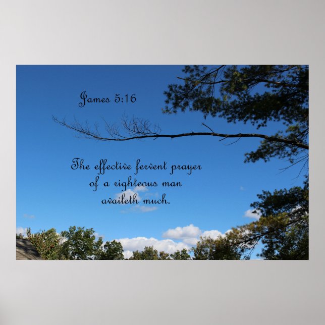 James 5:16 Den effektiva bön från en fervant bön Poster (Framsidan)