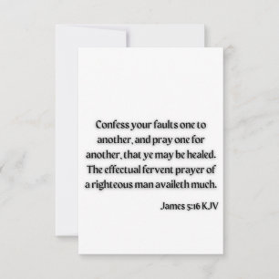 James 5:16 KJV Bible Scripture Greeting Card Kort