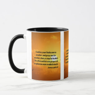 James 5:16 KJV Bible Scripture Pic Two-Tone Mugg