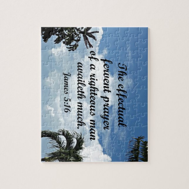 James 5:16 Verklig brinnande bön från Pussel (Vertikal)