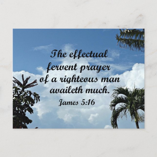 James 5:16 Verklig brinnande bön från Vykort (Framsida)