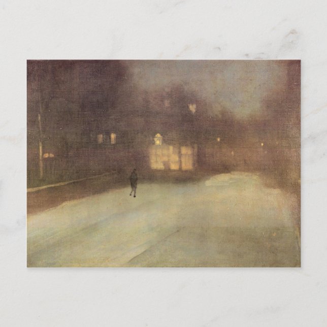 James Abbot McNeill Whistler - Nocturne in grått a Vykort (Framsida)